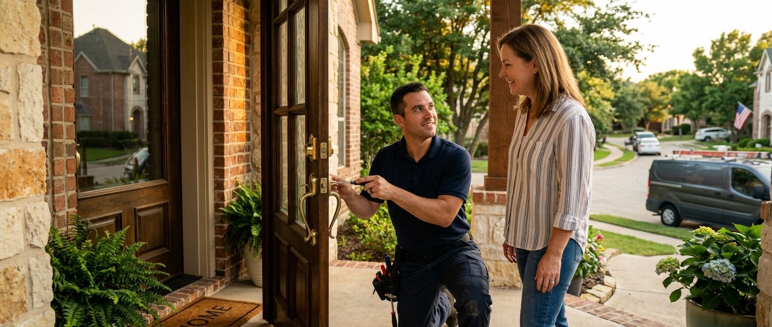 Professional locksmith dallas technician at work in Dallas